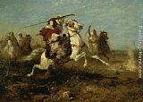 Adolf Schreyer The Pursuit painting